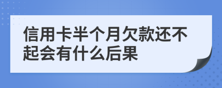 信用卡半个月欠款还不起会有什么后果