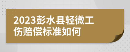 2023彭水县轻微工伤赔偿标准如何