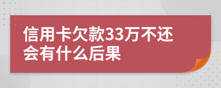 信用卡欠款33万不还会有什么后果