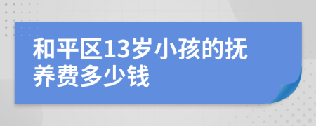 和平区13岁小孩的抚养费多少钱