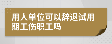 用人单位可以辞退试用期工伤职工吗