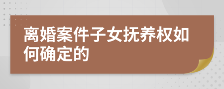 离婚案件子女抚养权如何确定的