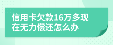 信用卡欠款16万多现在无力偿还怎么办