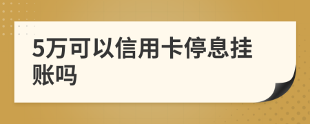 5万可以信用卡停息挂账吗