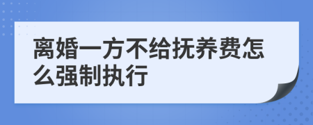 离婚一方不给抚养费怎么强制执行