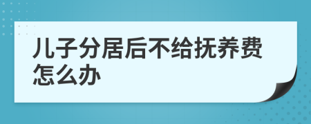 儿子分居后不给抚养费怎么办