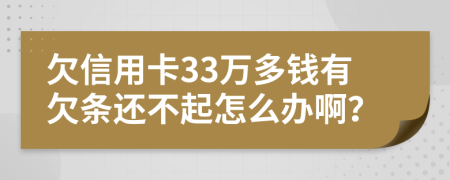 欠信用卡33万多钱有欠条还不起怎么办啊？