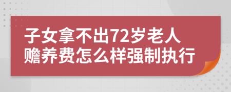 子女拿不出72岁老人赡养费怎么样强制执行