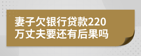 妻子欠银行贷款220万丈夫要还有后果吗