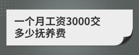 一个月工资3000交多少抚养费