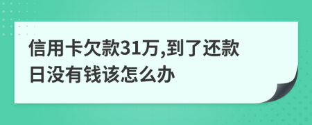 信用卡欠款31万,到了还款日没有钱该怎么办