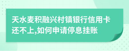 天水麦积融兴村镇银行信用卡还不上,如何申请停息挂账