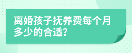 离婚孩子抚养费每个月多少的合适？