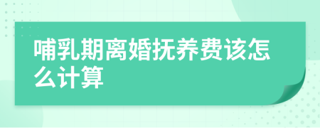 哺乳期离婚抚养费该怎么计算