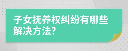 子女抚养权纠纷有哪些解决方法?