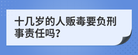 十几岁的人贩毒要负刑事责任吗？