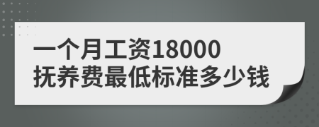 一个月工资18000抚养费最低标准多少钱