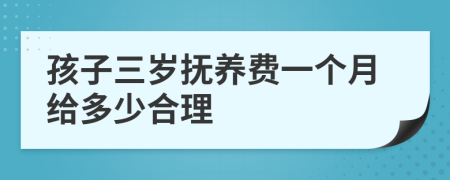 孩子三岁抚养费一个月给多少合理