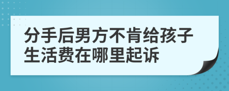 分手后男方不肯给孩子生活费在哪里起诉