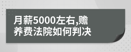 月薪5000左右,赡养费法院如何判决