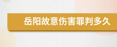 岳阳故意伤害罪判多久