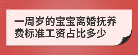 一周岁的宝宝离婚抚养费标准工资占比多少