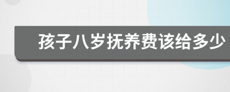 孩子八岁抚养费该给多少