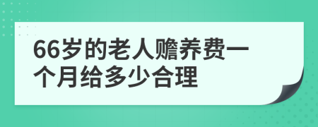 66岁的老人赡养费一个月给多少合理