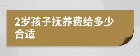 2岁孩子抚养费给多少合适