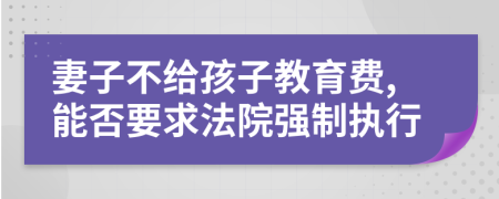 妻子不给孩子教育费,能否要求法院强制执行