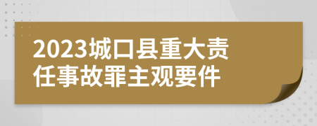 2023城口县重大责任事故罪主观要件