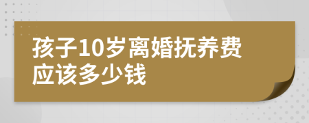 孩子10岁离婚抚养费应该多少钱