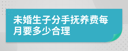 未婚生子分手抚养费每月要多少合理