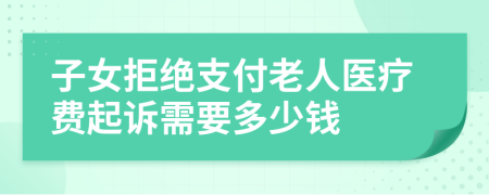 子女拒绝支付老人医疗费起诉需要多少钱