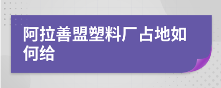 阿拉善盟塑料厂占地如何给