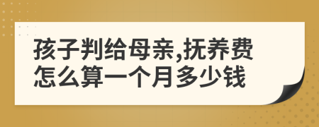 孩子判给母亲,抚养费怎么算一个月多少钱