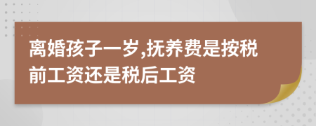 离婚孩子一岁,抚养费是按税前工资还是税后工资