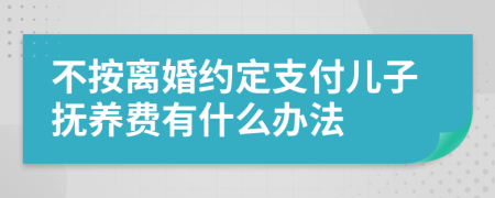 不按离婚约定支付儿子抚养费有什么办法