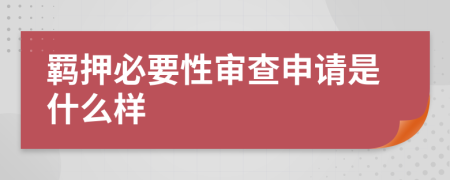 羁押必要性审查申请是什么样