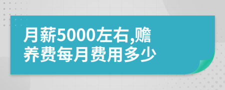 月薪5000左右,赡养费每月费用多少