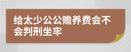 给太少公公赡养费会不会判刑坐牢