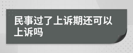 民事过了上诉期还可以上诉吗