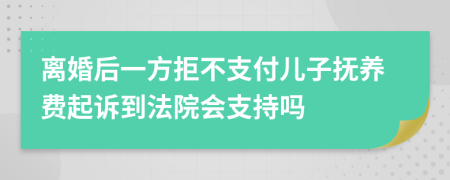 离婚后一方拒不支付儿子抚养费起诉到法院会支持吗