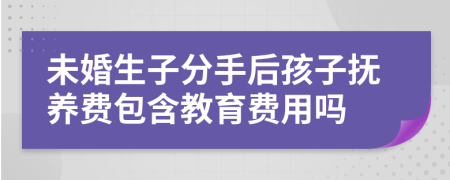 未婚生子分手后孩子抚养费包含教育费用吗