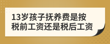 13岁孩子抚养费是按税前工资还是税后工资