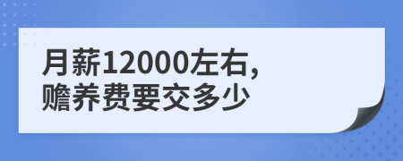 月薪12000左右,赡养费要交多少