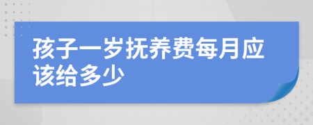 孩子一岁抚养费每月应该给多少