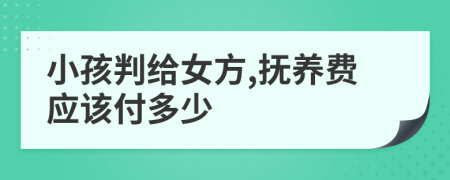 小孩判给女方,抚养费应该付多少