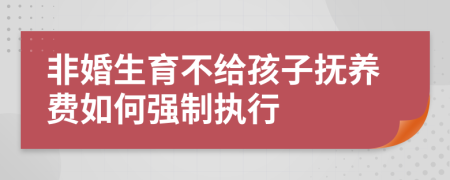 非婚生育不给孩子抚养费如何强制执行