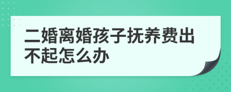 二婚离婚孩子抚养费出不起怎么办